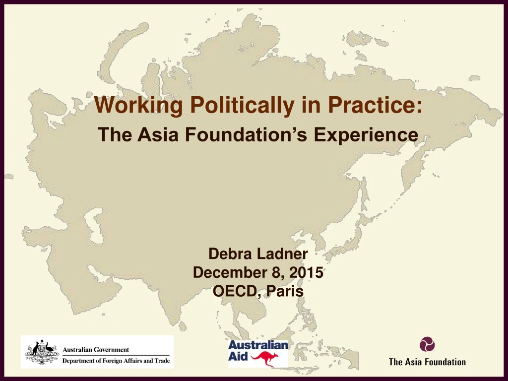 working politically in practice the asia