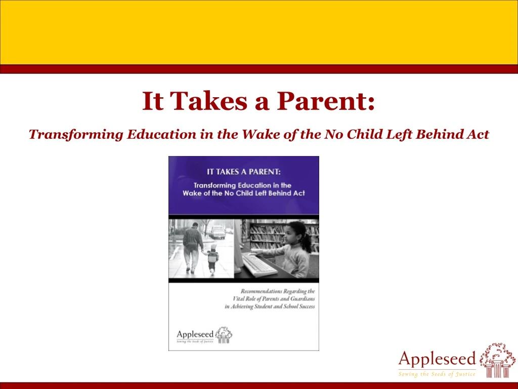 it takes a parent transforming education