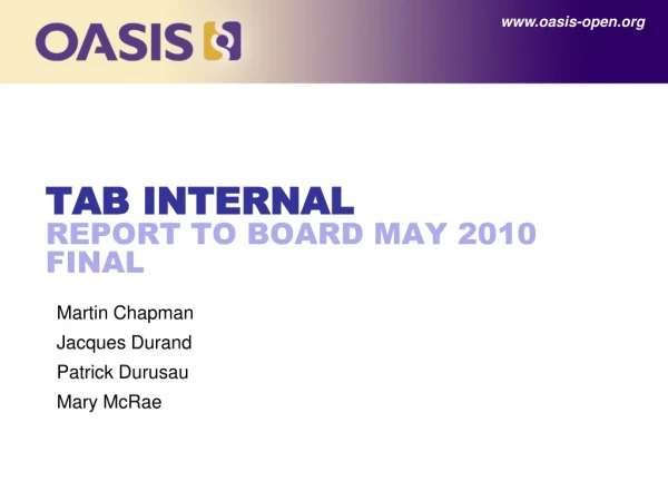 TAB Internal Report to board May 2010 final
