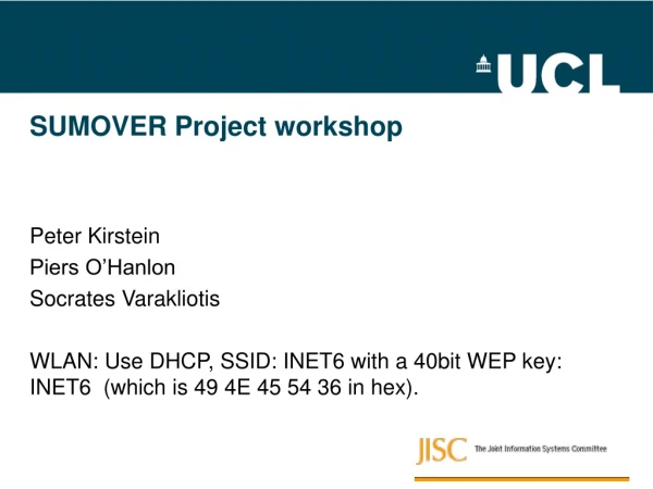 SUMOVER Project workshop