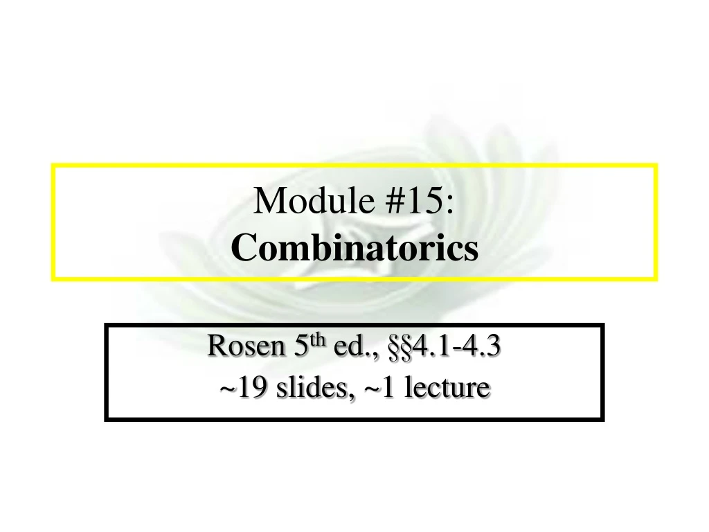module 15 combinatorics