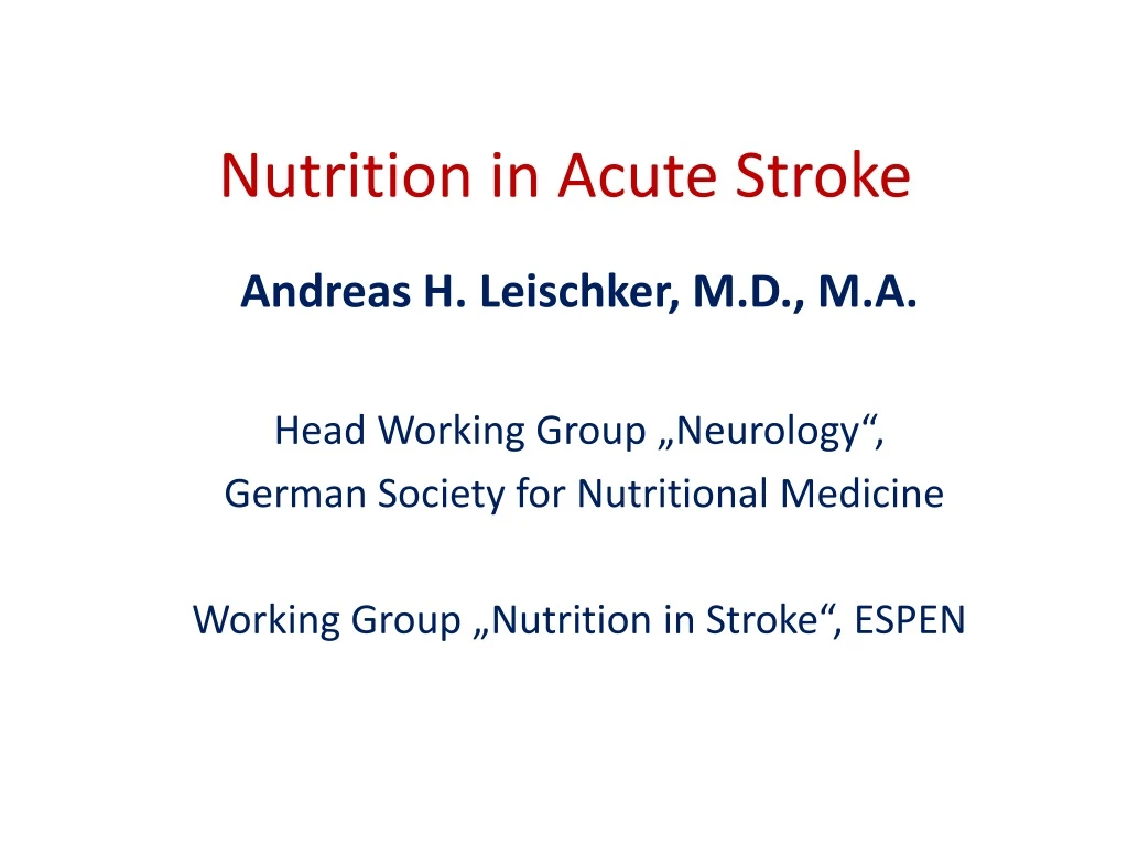 nutrition in acute stroke