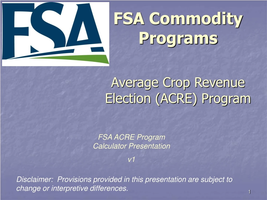 fsa commodity programs average crop revenue