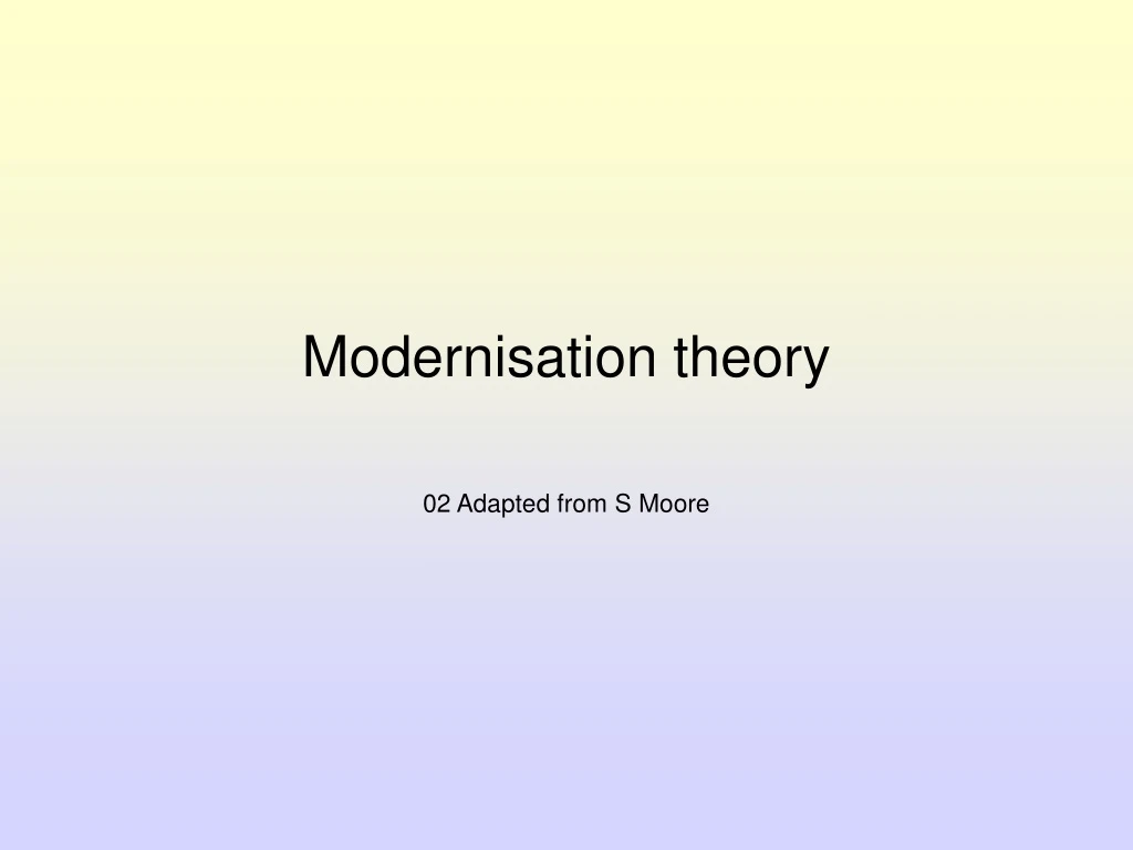 modernisation theory