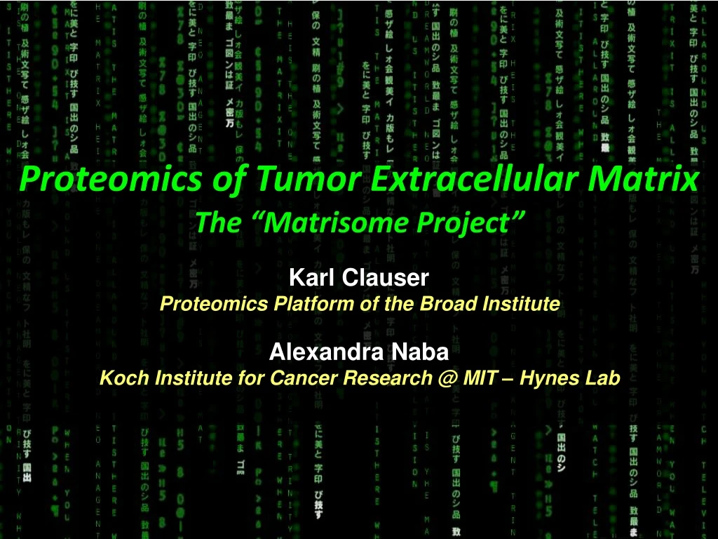 proteomics of tumor extracellular matrix