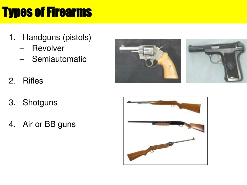 types of firearms