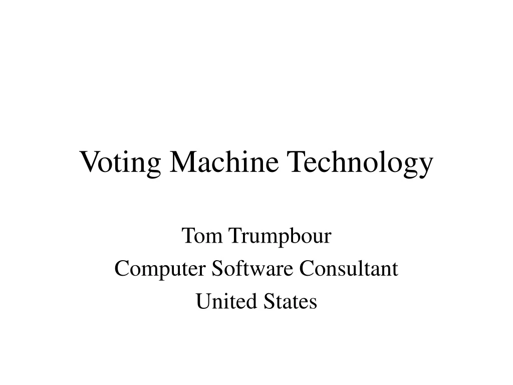 voting machine technology