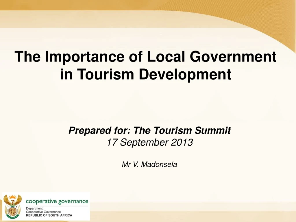 the importance of local government in tourism