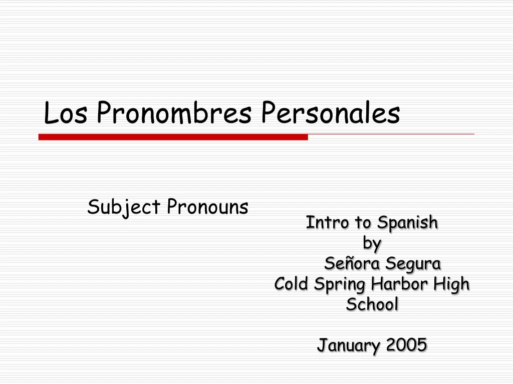 los pronombres personales