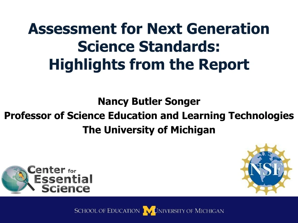 assessment for next generation science standards highlights from the report