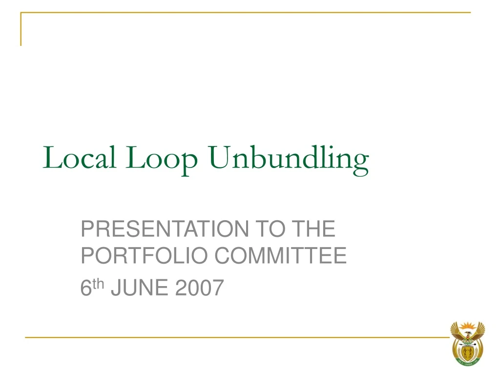 local loop unbundling