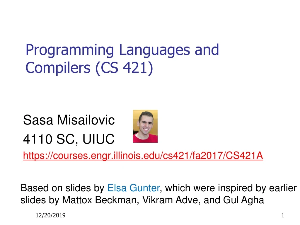 programming languages and compilers cs 421