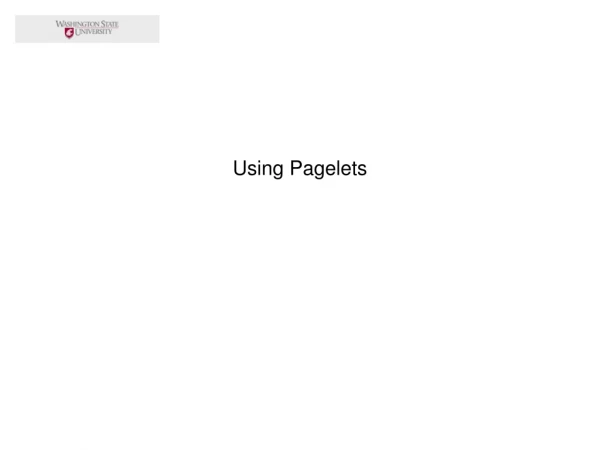Using Pagelets