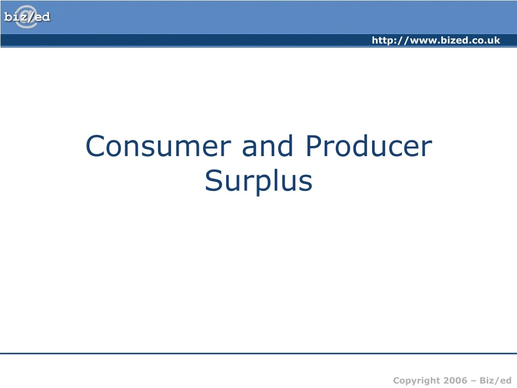 consumer and producer surplus