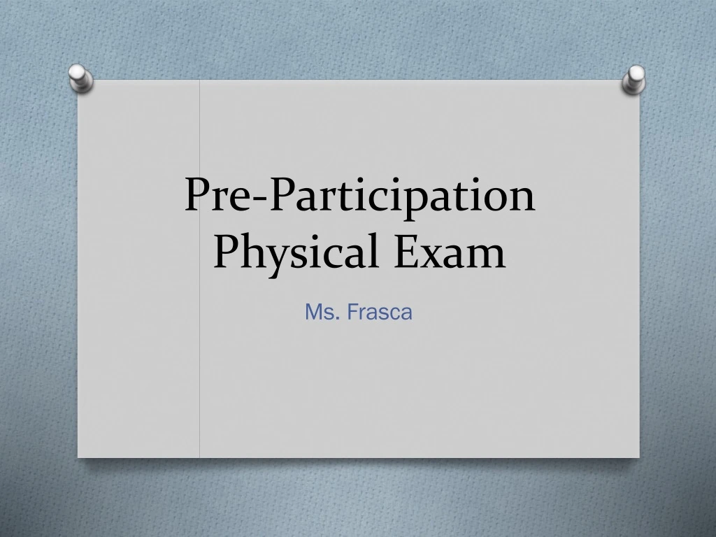 pre participation physical exam