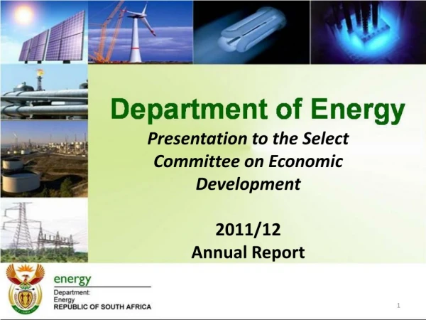 Presentation to the Select Committee on Economic Development 2011/12 Annual Report