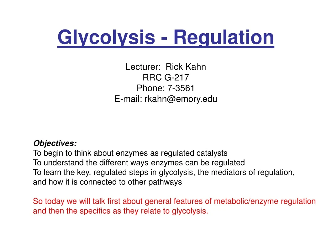 glycolysis regulation