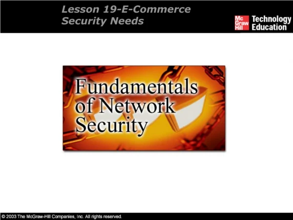 Lesson 19-E-Commerce Security Needs