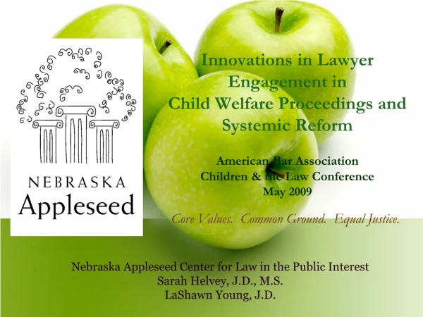 Nebraska Appleseed Center for Law in the Public Interest Sarah Helvey, J.D., M.S.