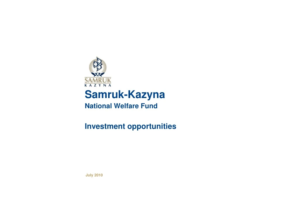 samruk kazyna national welfare fund investment opportunities