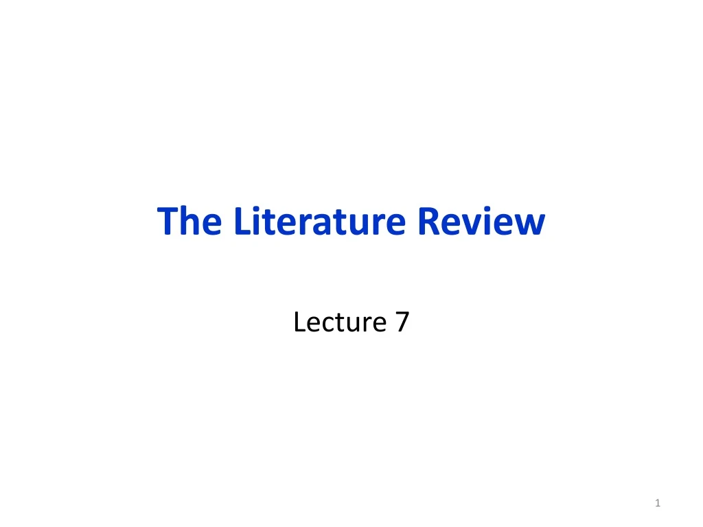 the literature review