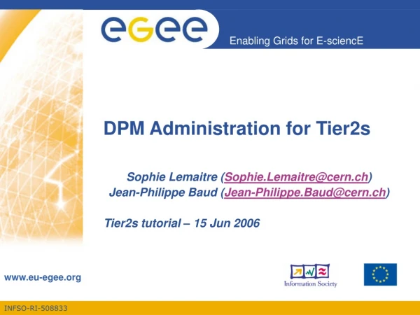 DPM Administration for Tier2s