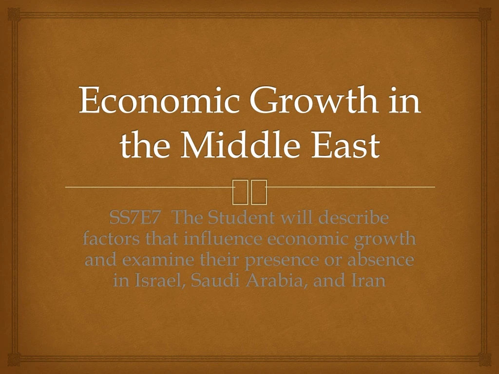economic growth in the middle east