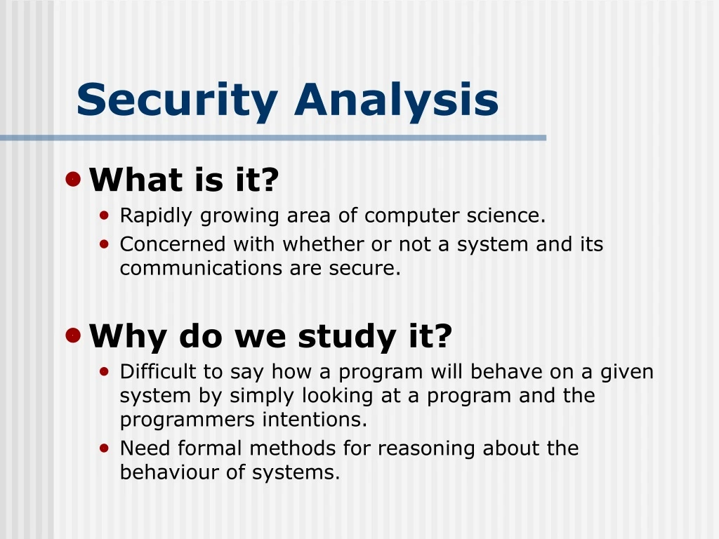 security analysis