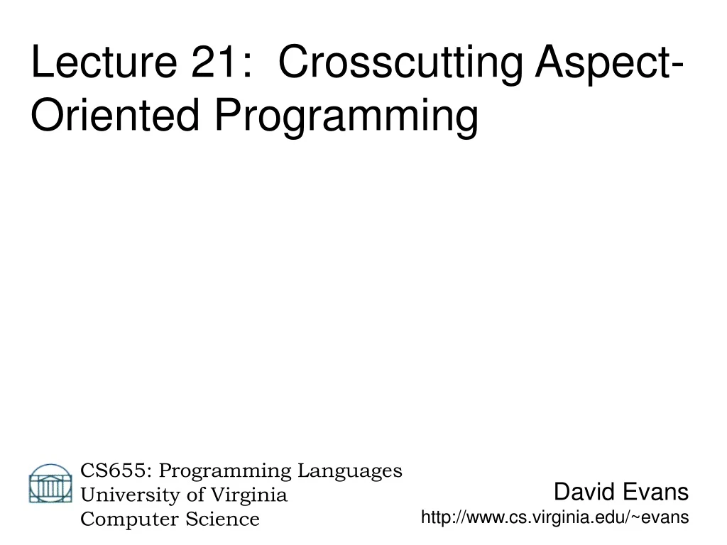 david evans http www cs virginia edu evans