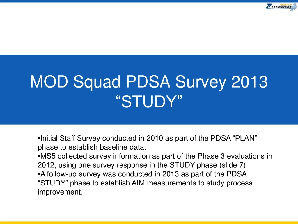 mod squad pdsa survey 2013 study