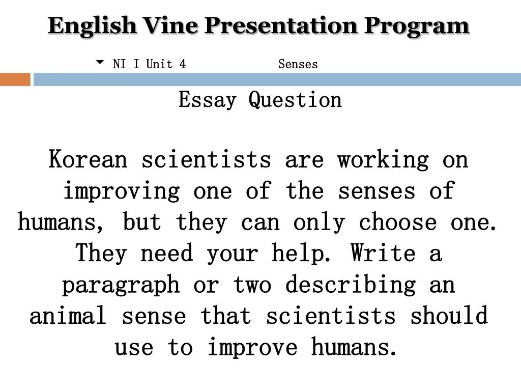 english vine presentation program