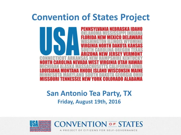 San Antonio Tea Party, TX Friday, August 19th, 2016