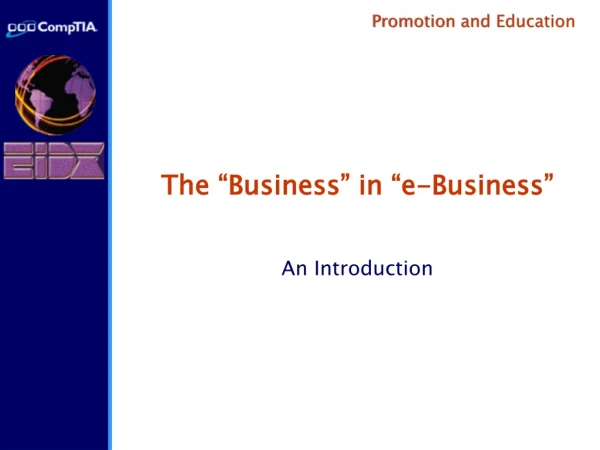 The “Business” in “e-Business”