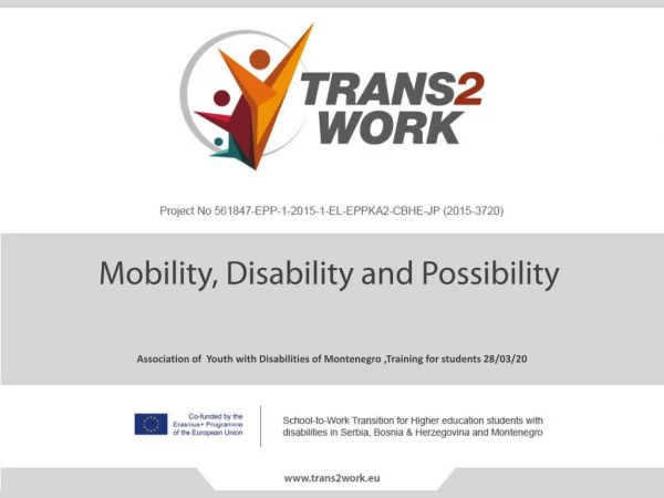 Association of   Youth  with D isabilities of Montenegro ,Training for students 28 / 03 / 20