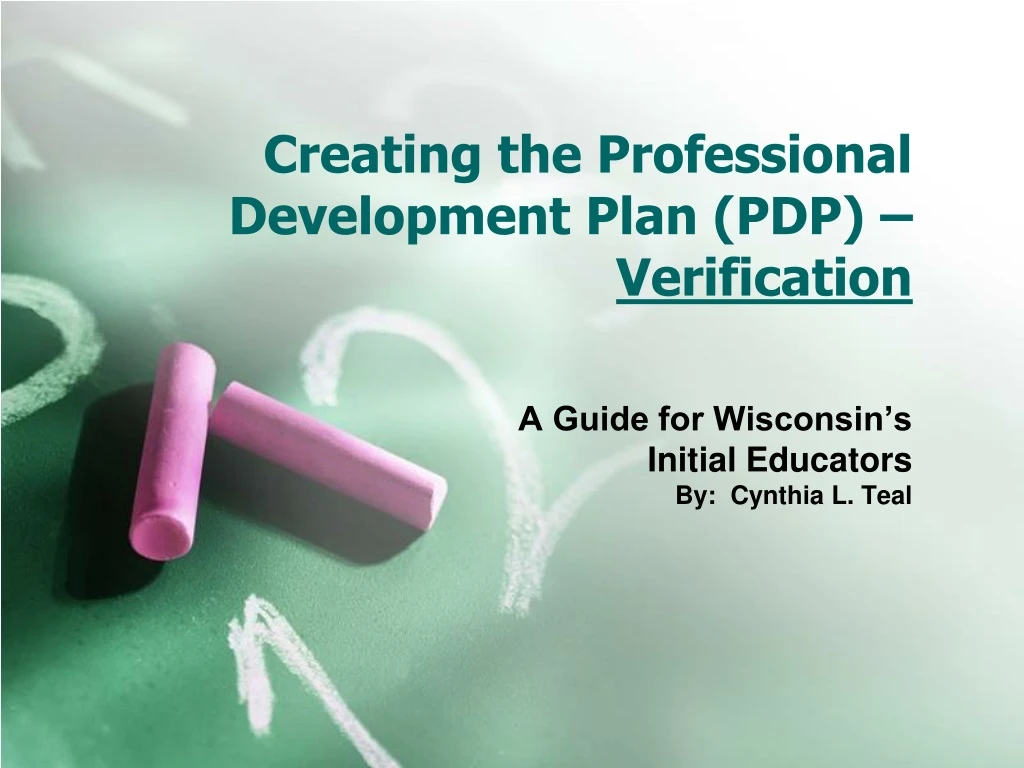 creating the professional development plan pdp verification