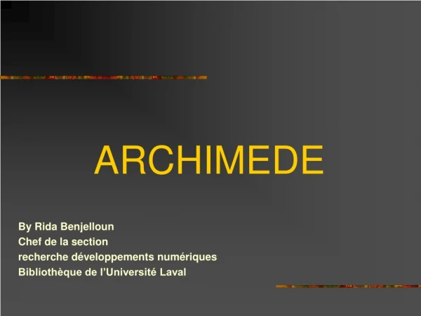 ARCHIMEDE