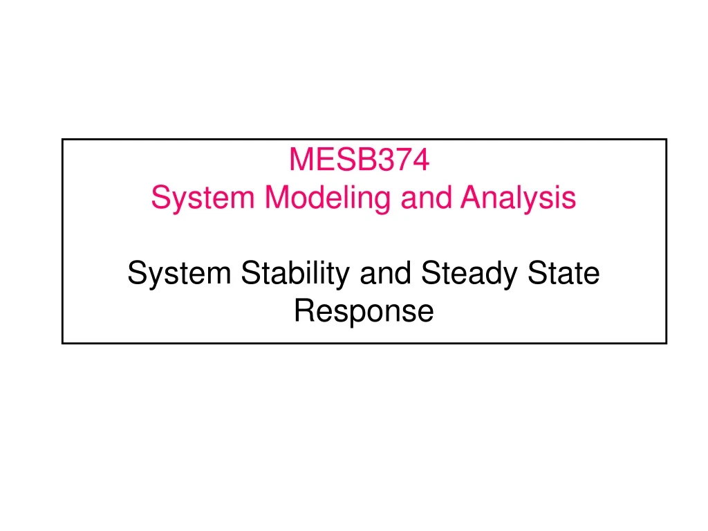 mesb374 system modeling and analysis system