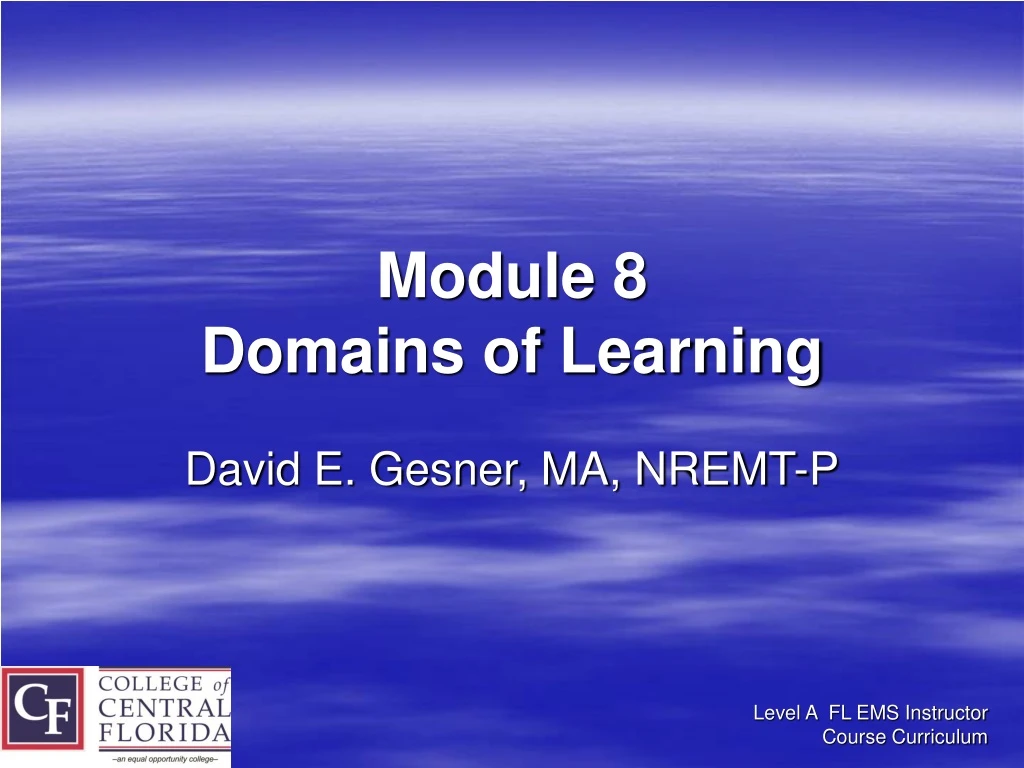 module 8 domains of learning