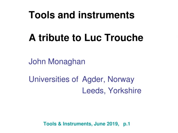 Tools &amp; Instruments, June 2019,   p. 1