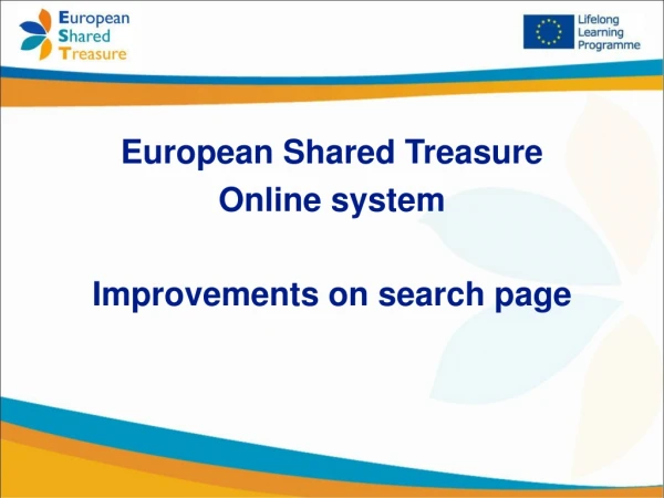 European Shared Treasure Online system