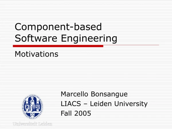 Component-based  Software Engineering