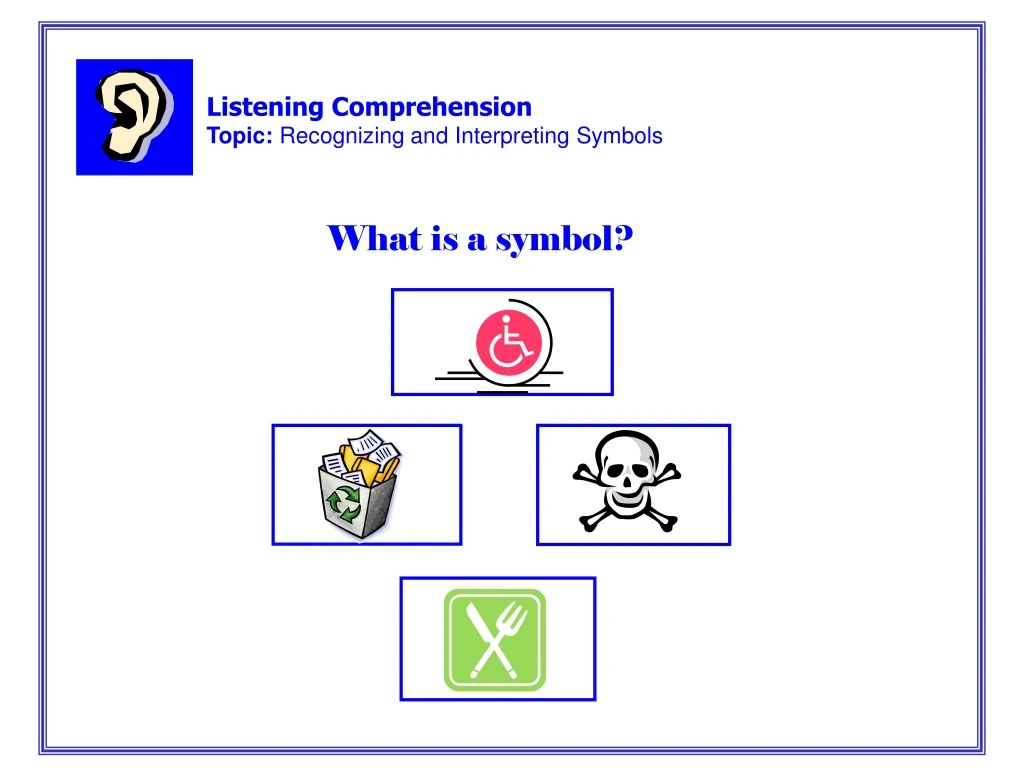 listening comprehension topic recognizing