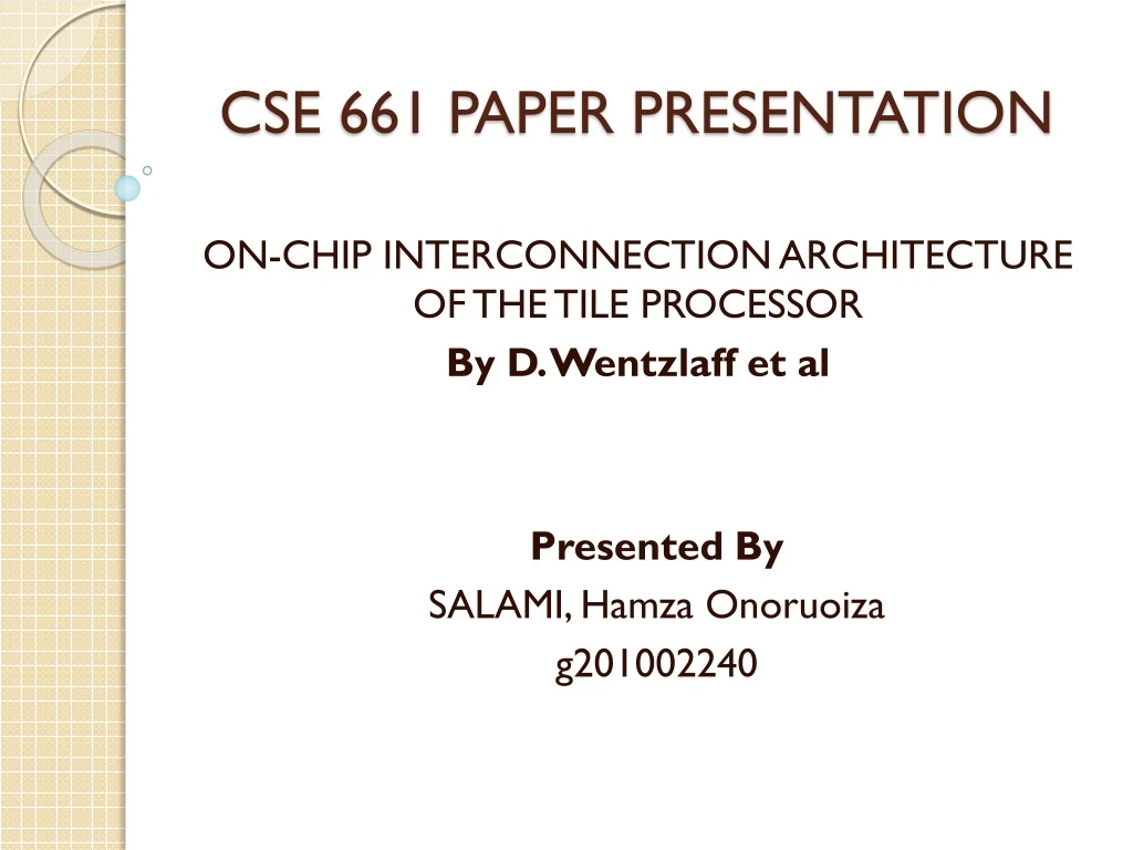 cse 661 paper presentation