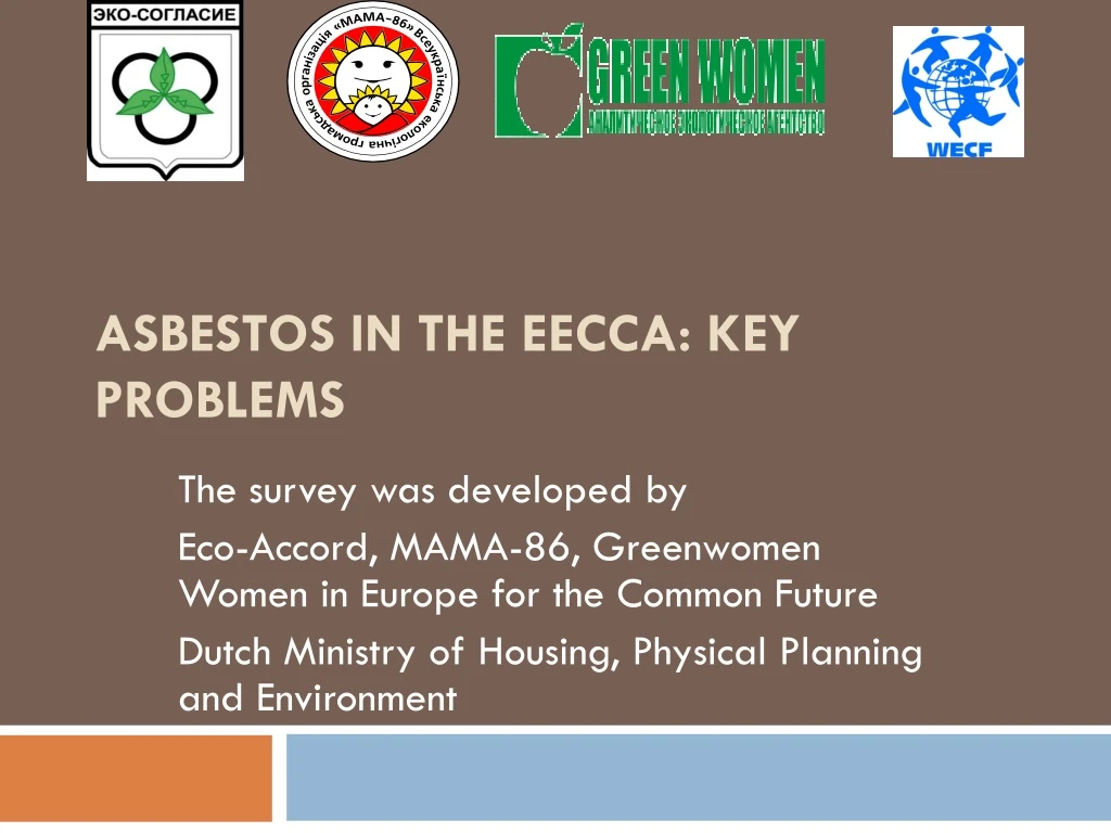 asbestos in the eecca key problems