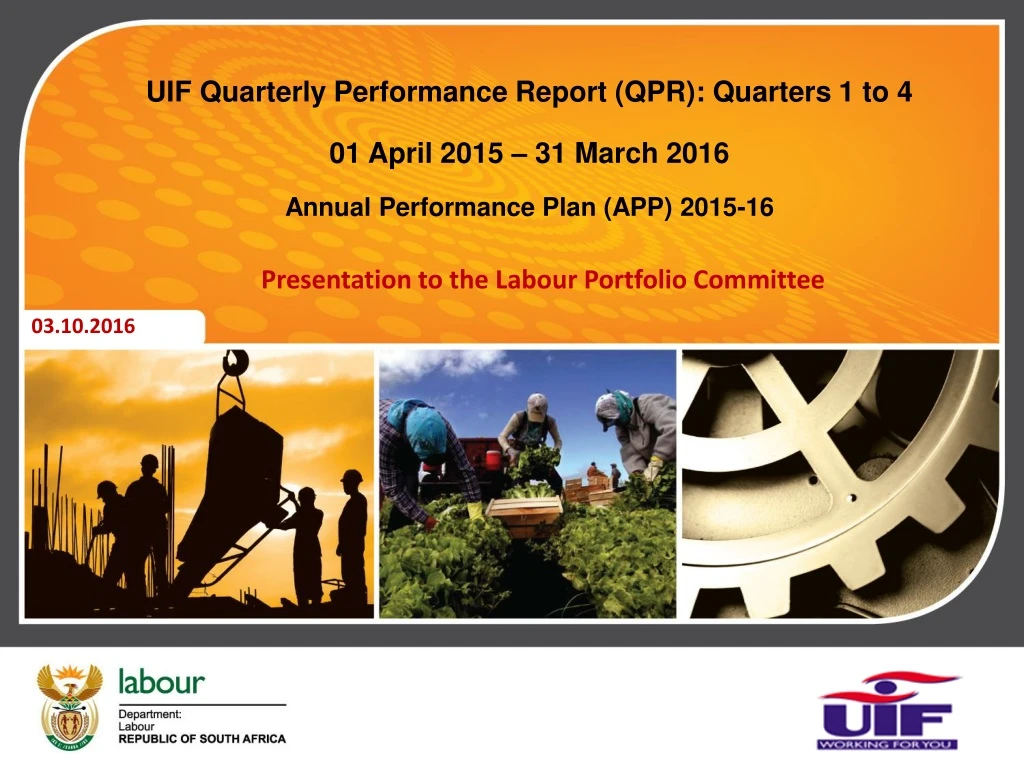 uif quarterly performance report qpr quarters