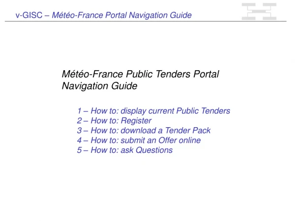 v-GISC –  Météo-France Portal Navigation Guide
