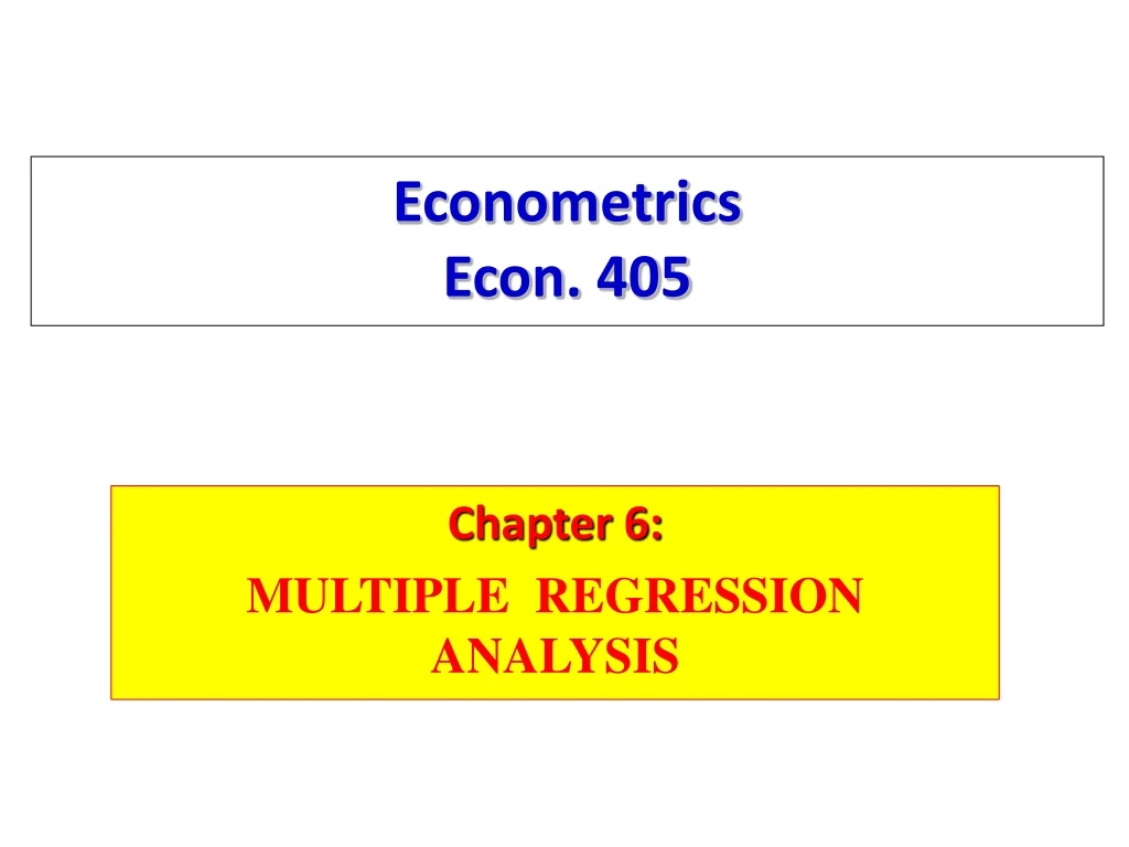 econometrics econ 405