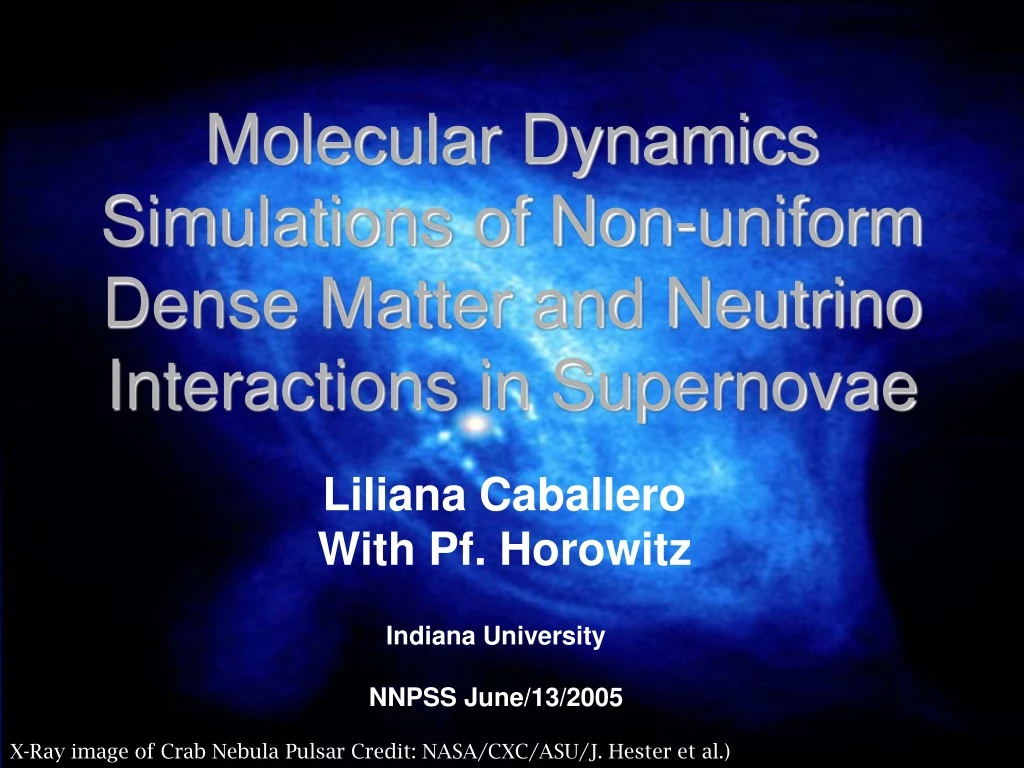 molecular dynamics simulations of non uniform