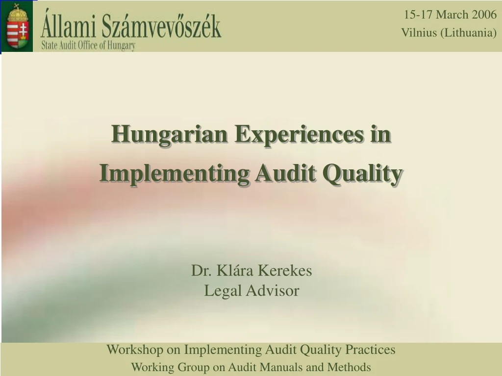 hungarian experiences in implementing audit