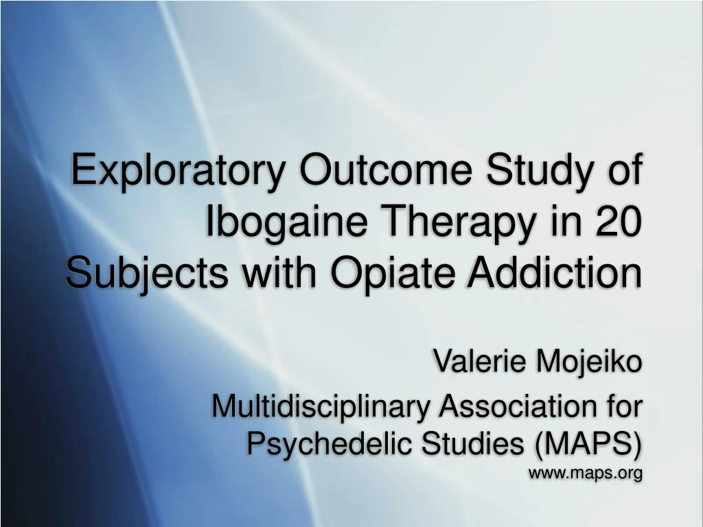 exploratory outcome study of ibogaine therapy in 20 subjects with opiate addiction
